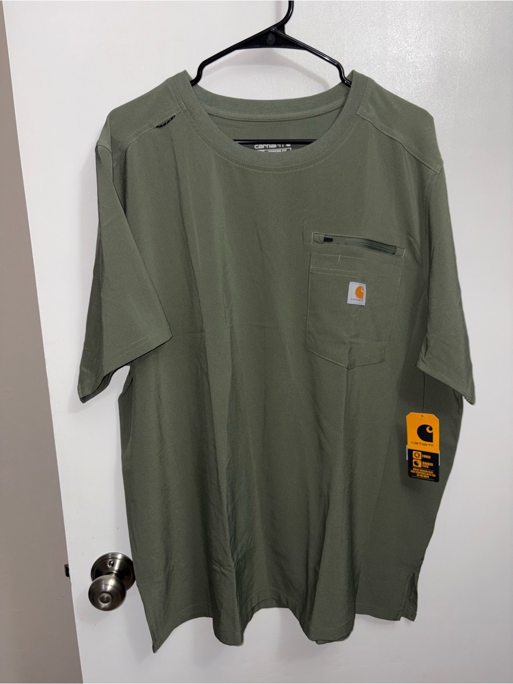 Carhartt ForceOlive Green Short Sleeve Pocket Scrub